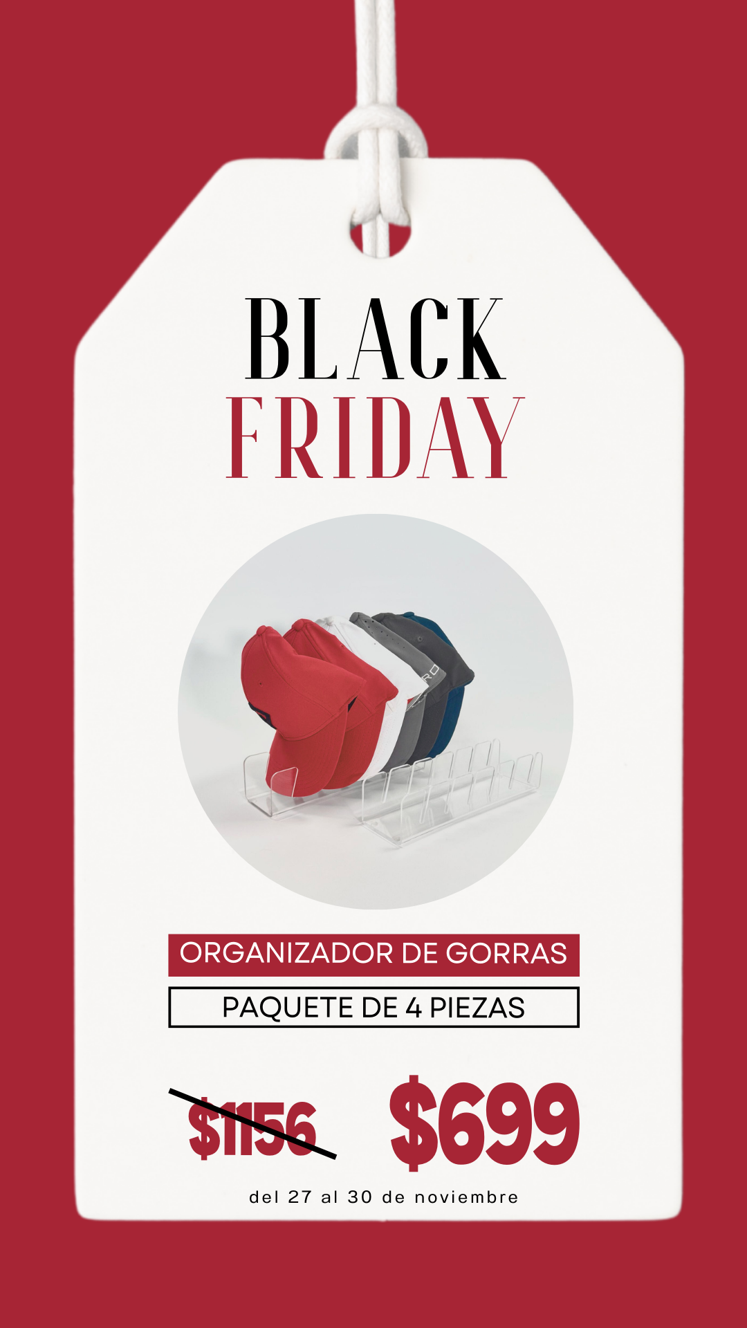 Paquete de 4 Organizadores de Gorras