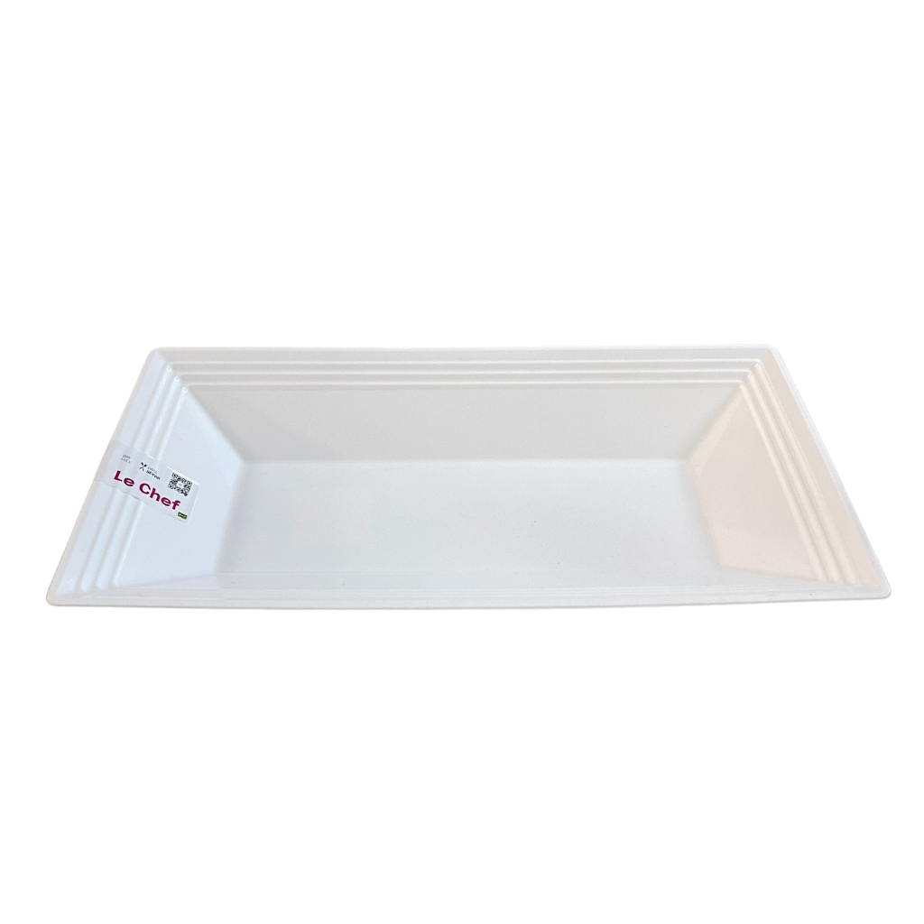Plato rectangular –blanco 34X18X4 CM