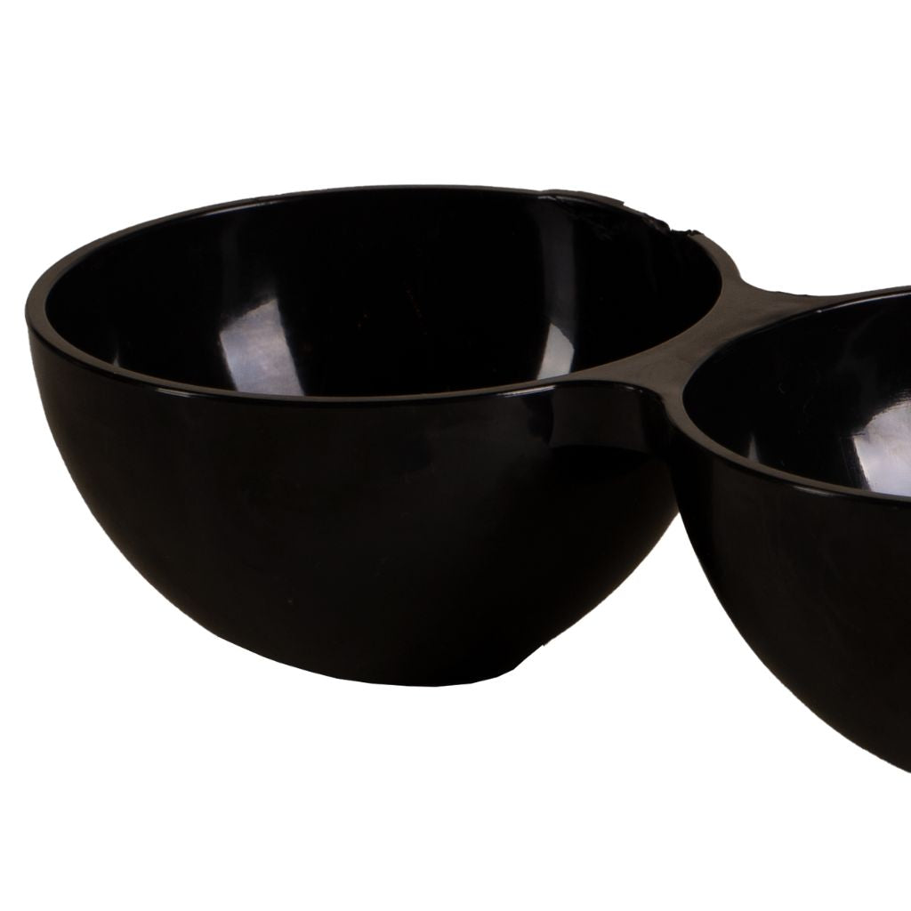 Plato redondo con 3 divisiones –negro