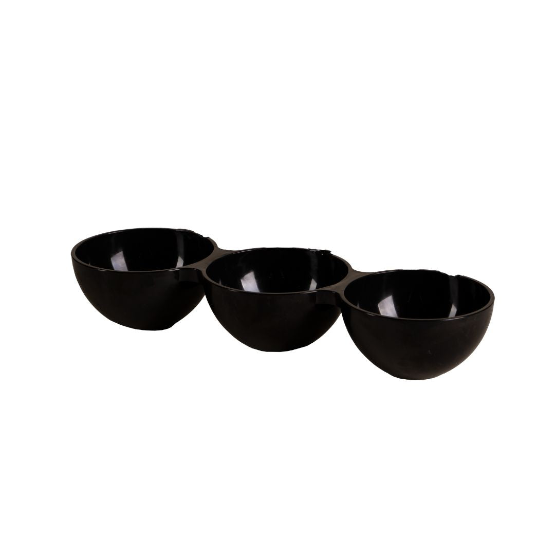 Plato redondo con 3 divisiones –negro