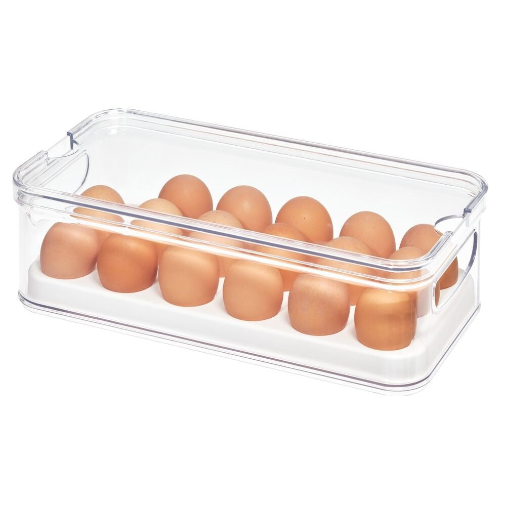 Organizador con tapa apilable para 18 huevos